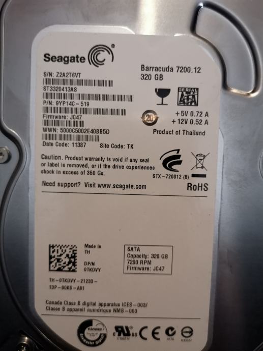 Seagate Barracuda 7200 rpm SATA3 3,5" 250GB več kosov