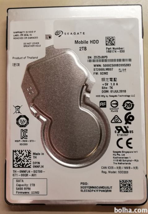 Seagate ST2000LM007 2TB 128MB Cache SATA 6.0Gb/s 2.5 7mm