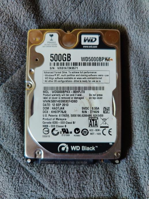 Trdi disk 2,5" Western Digital Black 500 GB