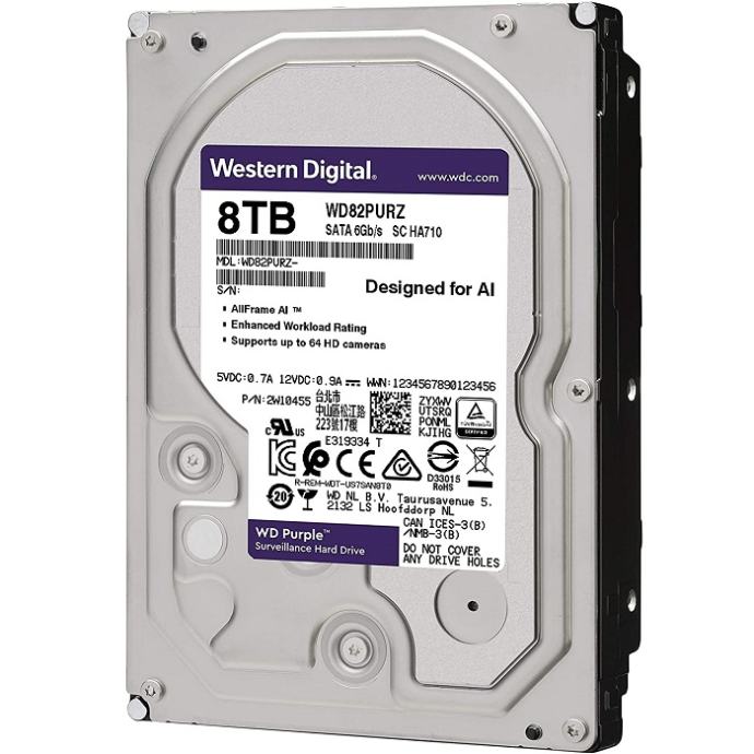 2 kos Trdi disk 3.5' WD Purple Surveillance 8TB (WDC WD82PURZ-85TEUY0)