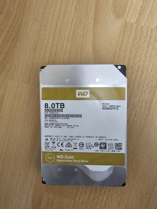 Trdi disk, SATA3, 8TB, Western Digital Gold