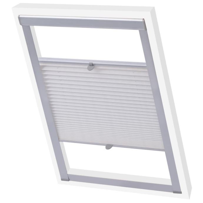 vidaXL Senčilo za zatemnitev okna z naborki belo FK06