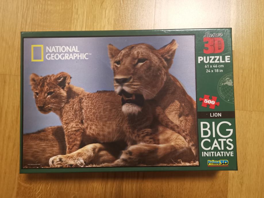 Prodam 3D puzzle National Geographic Big cats 500