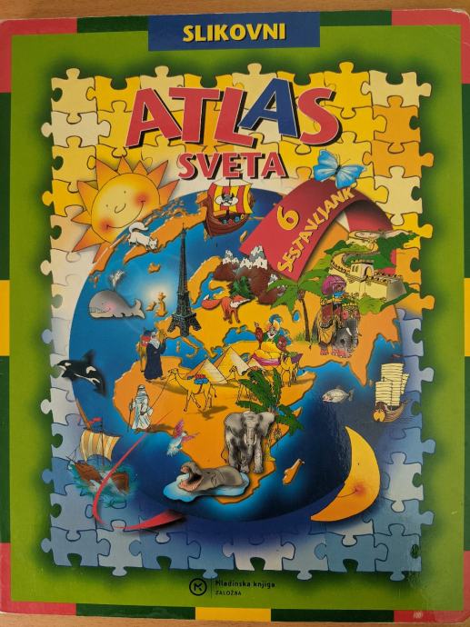 Slikovni atlas sveta 6 sestavljenk/puzle 34x27cm