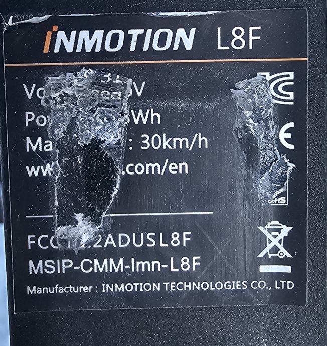 Inmotion električni skiro L8F V okvari Ta rezervne dele Cena 30€ Ljub