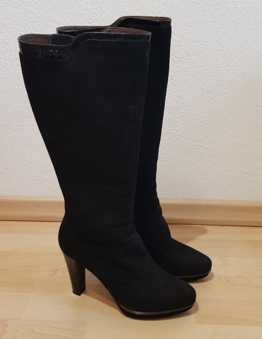 Črni ženski škornji s peto, Nero Giardini, št. 40