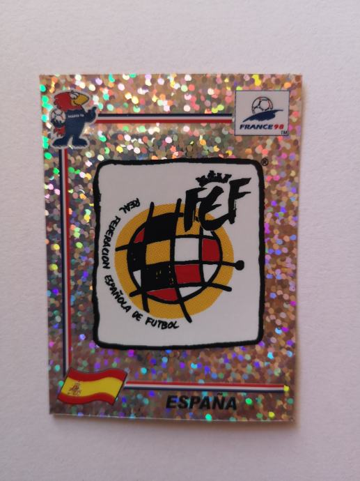 Panini FIFA France 98 1998 zelo redek grb Španije št.: 229
