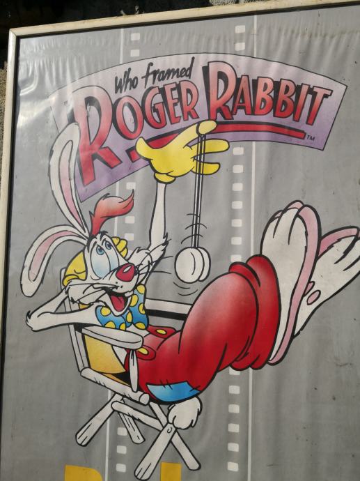 1988 Roger Rabbit, Who framed,Rwlax poster, velik plakat,zastekljen