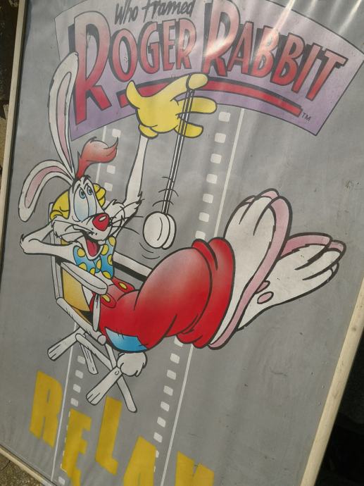 1988 Roger Rabbit, Who framed,Rwlax poster, velik plakat,zastekljen