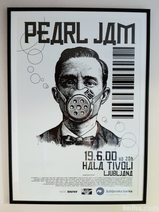 Pearl Jam Hala Tivoli 19.06.2000 promocijski plakat