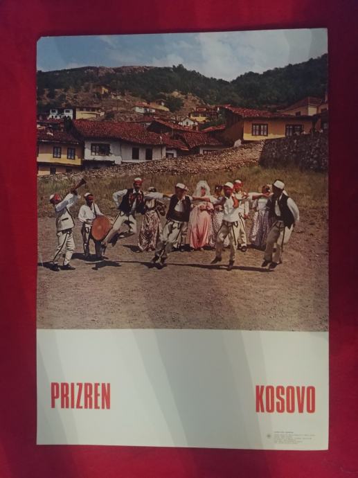 vintage plakat Prizren, Kosovo, Jugoslavija