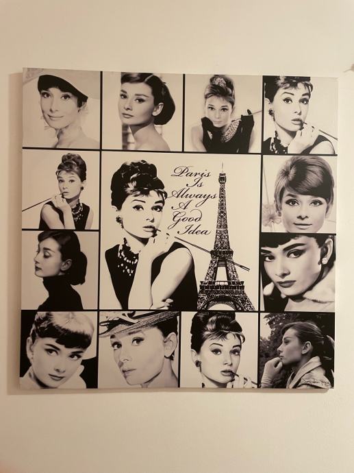 Audrey Hepburn okrasna stenska slika