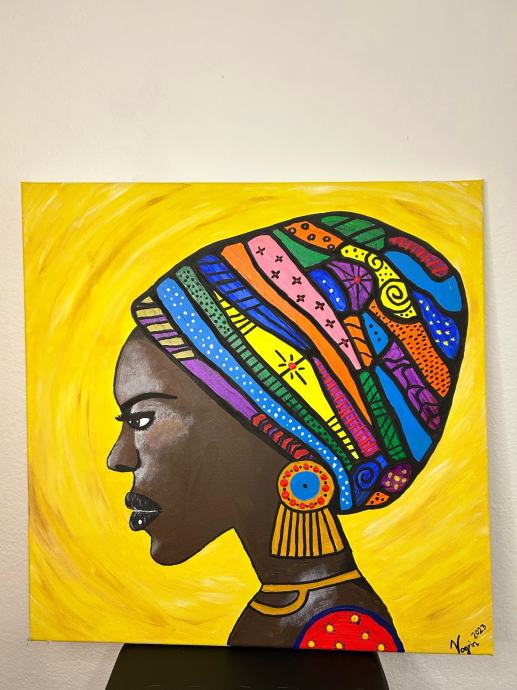 Portret črnke-slika na platnu