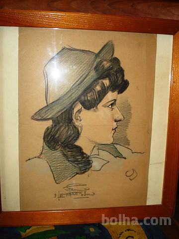 portret ženskega obraza letnik 1911