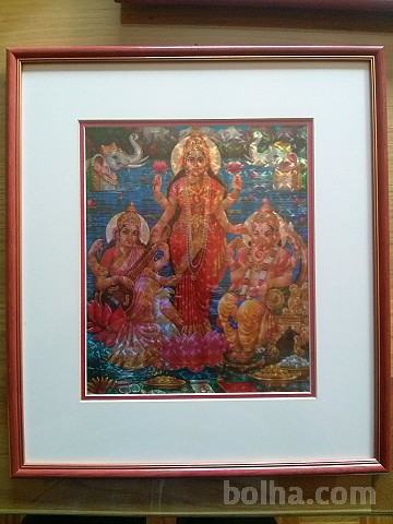 Saraswati Lakshmi Ganesh Slika Indija Hinduizem