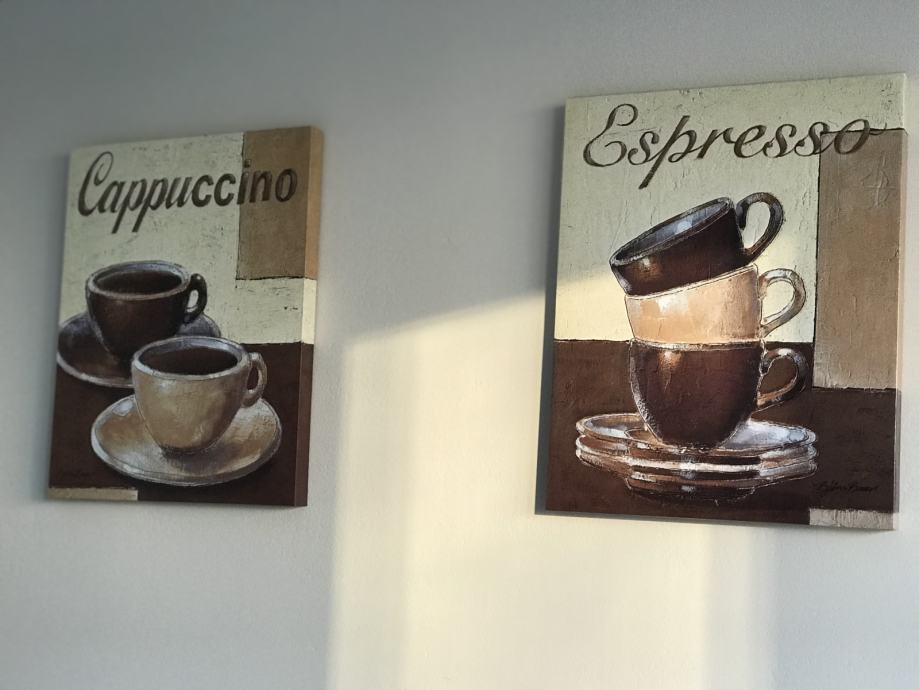 Slika, dve sliki za dom, kava espresso, cappuccino
