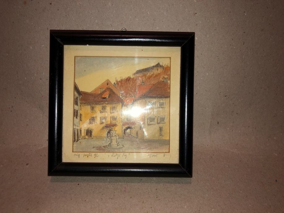 Slika stare Ljubljane - ‘Ribji trg’