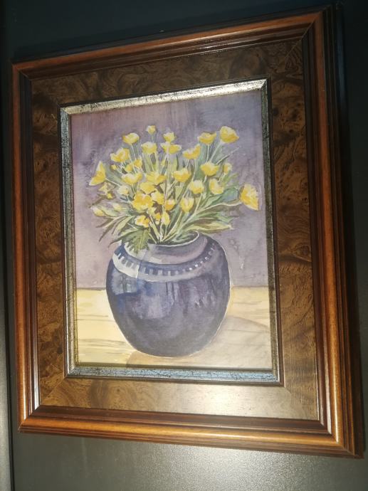 Slika v okvirju, rože , Ciril Štembal