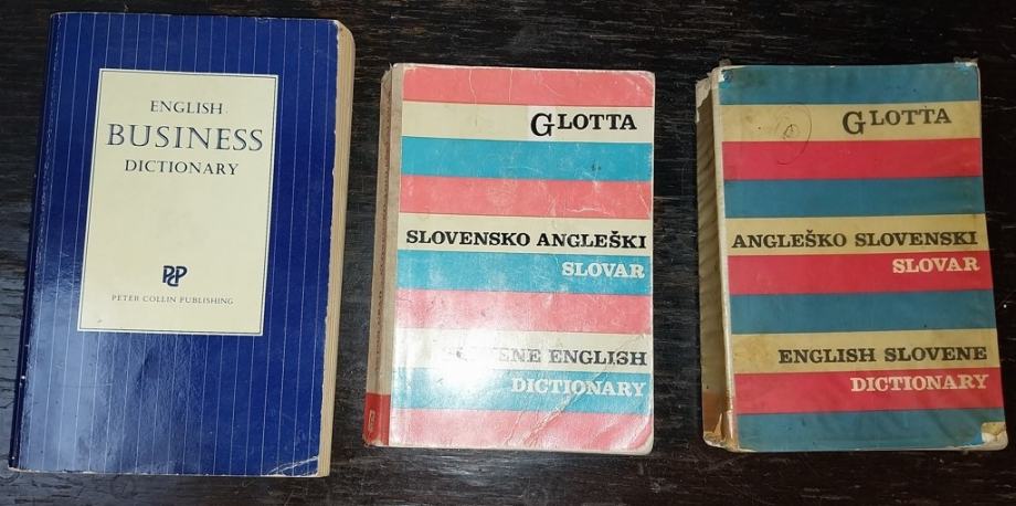 2 x slovar angleški slovenski in knjiga v angleščini