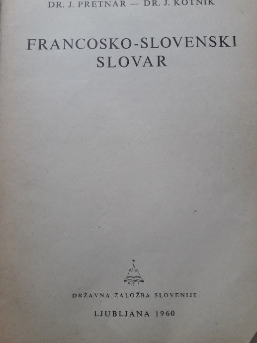 FRANCOSKI - SLOVENSKI SLOVAR