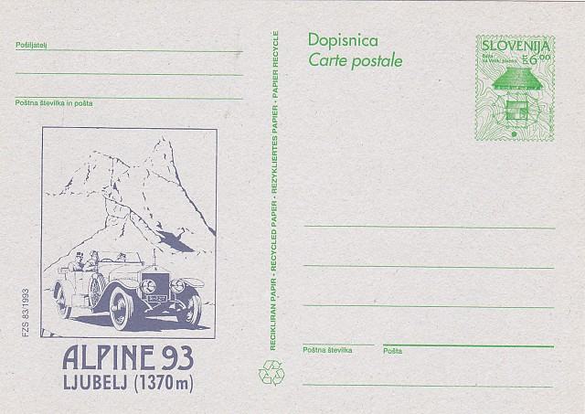 Dopisnica Alpine 93 Ljubelj FZS 83/1993 oldtimer