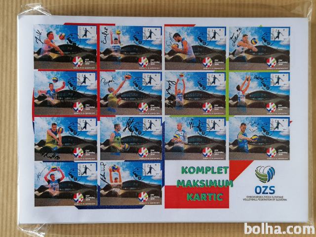 Komplet Maxi kartic odbojkarske reprezentance Slovenije 2019