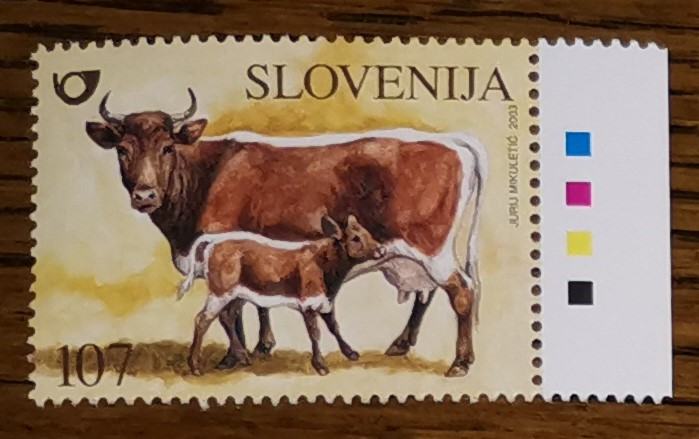Slovenija 439 živali govedo + barvna lestvica nežigosana ** (max)
