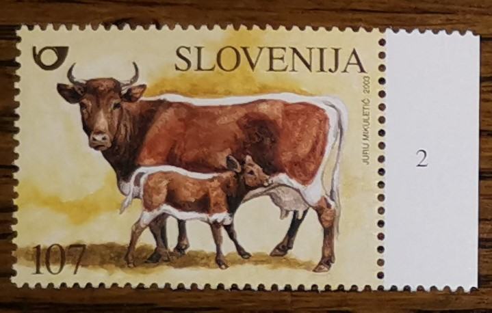 Slovenija 439 živali govedo + robna miška št.2 nežigosana ** (max)