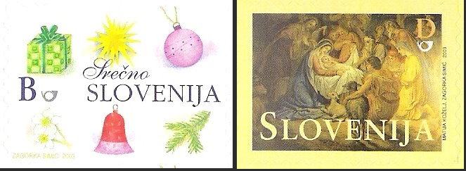 Slovenija 449 - 450 božične Kristusovo samolepilna serija ** (max)