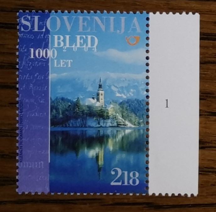 Slovenija 467 otok cerkev Bled 100 let robna miška št. 1 ** (max)