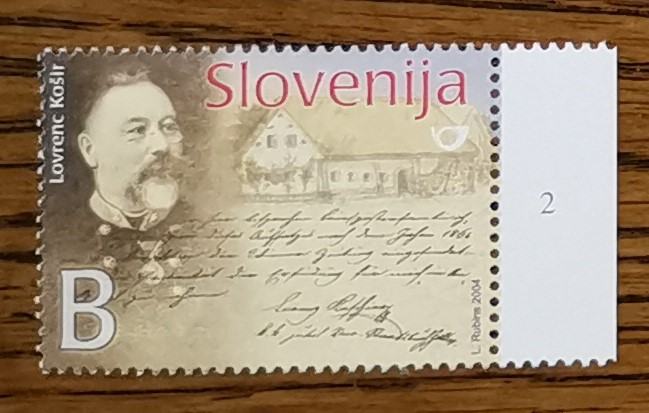 Slovenija 470 Lovrenc Košir poštna zgodovina robna miška št. 2** (max)