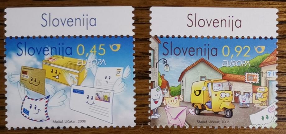 Slovenija 682 - 683 EUROPA CEPT pismo pošta zgoraj ** (max)