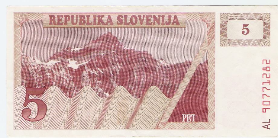 BANKOVEC 5 bon 1990 Slovenija
