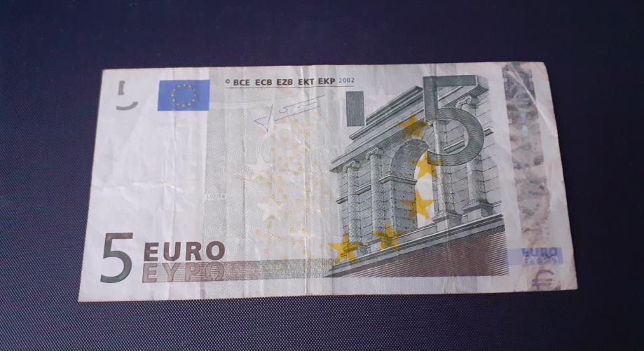 Bankovec 5 eur 2002 vf