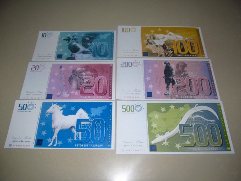 Dežela Kranjska - TALERJI, 6 bankovcev, 2007, UNC