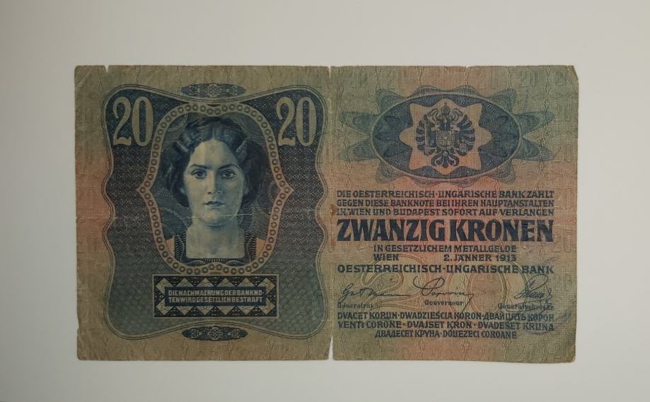 Prodam bankovec na sliki 20 kron 1913