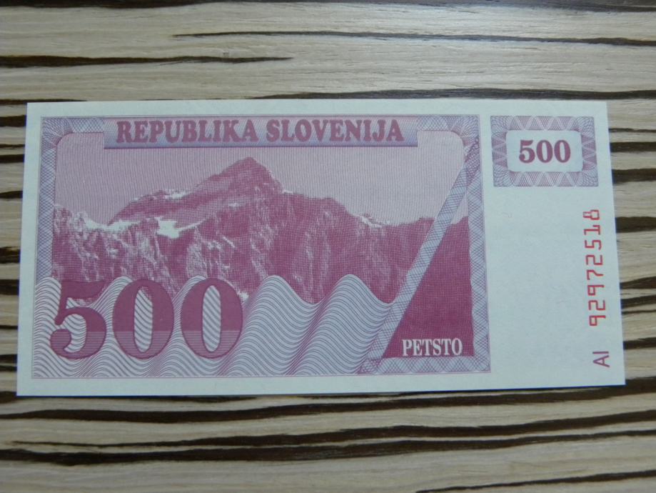 Slovenija bon 500 tolarjev 1992 UNC