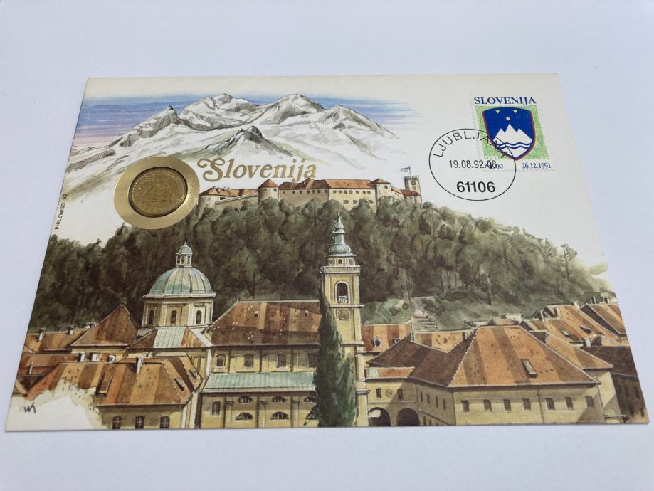 Lipa kovanec Slovenija -‼️ ORIGINAL/REDKA mapa‼️⚜️Numista.si