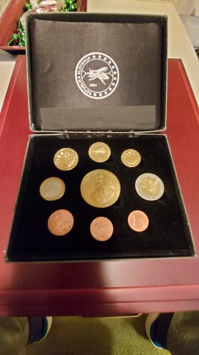 Poskusno kovanje kovancev Eura Slovenije. Priprava ob vstopu v EU 2004