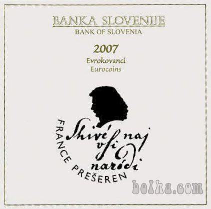 Set evro kovancev Prešeren 2007 Slovenija
