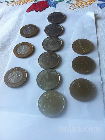 Spominski tolarski kovanci, 12 kom, naprodaj