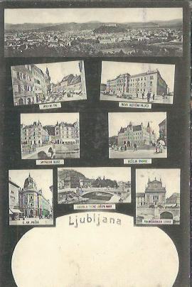 208. Razglednica: Ljubljana - kolaž