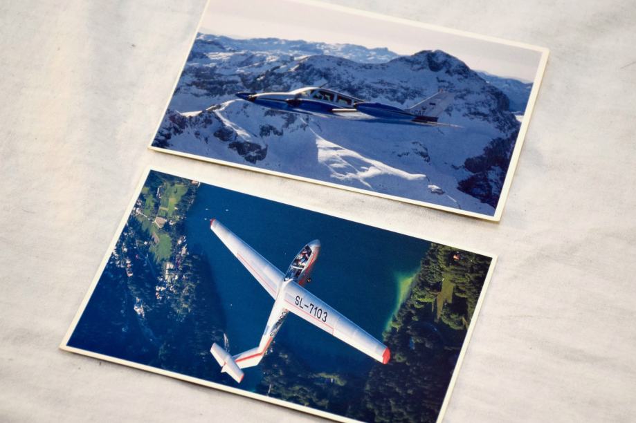 2x razglednice letalstvo ALC Lesce