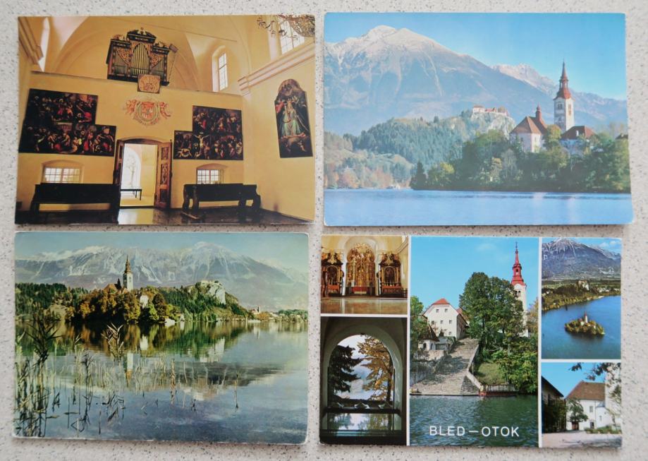 Bled - 10 razglednic + 9 ponatisov starih razglednic