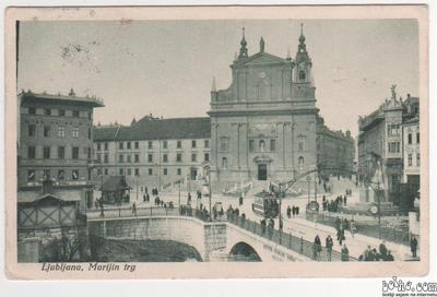LJUBLJANA 1929 - Marijin trg in tramvaj