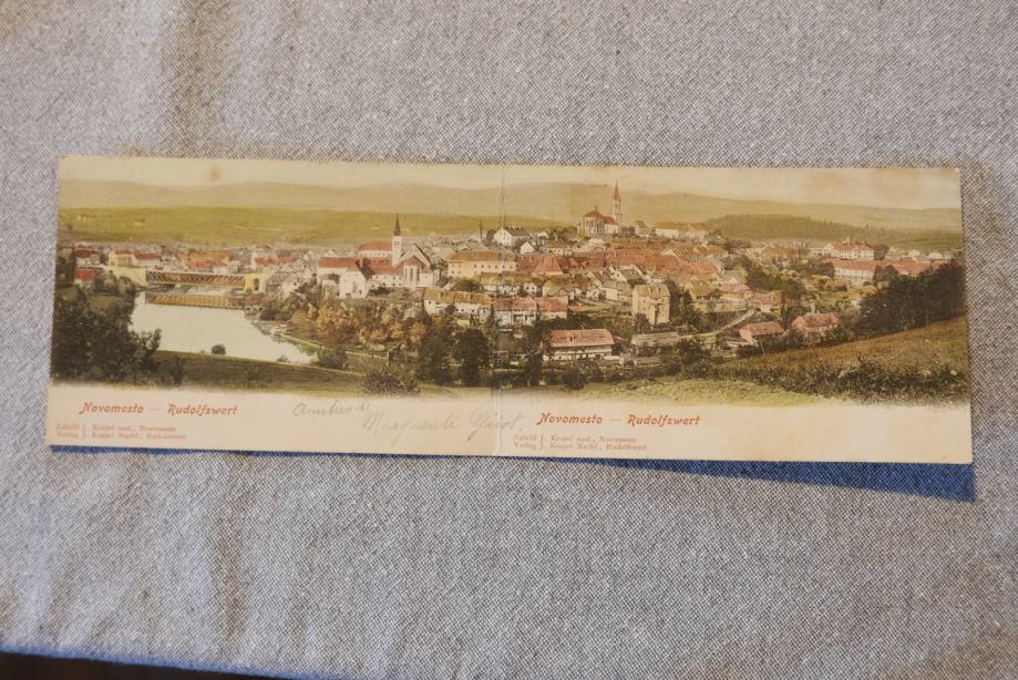 Novo mesto, dvojna razglednica iz leta 1905
