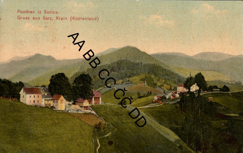 Pozdrav iz Sorice, Sorica, 1910-ta, Soriška planina, Gorenjska