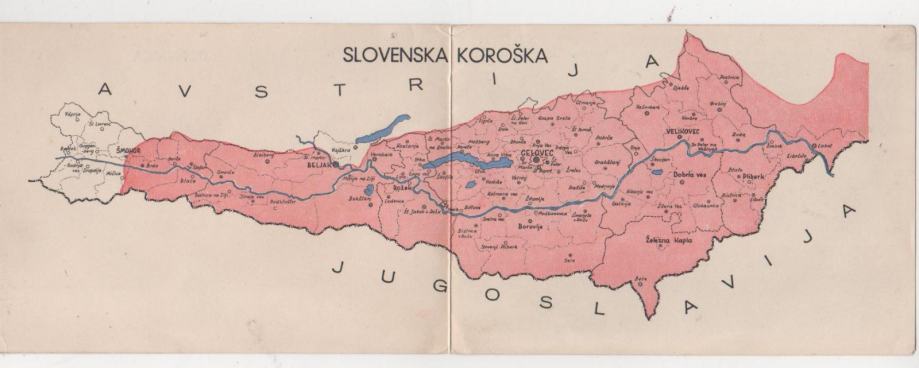 SLOVENSKA KOROŠKA - Dvojna dvo stranska razglednica