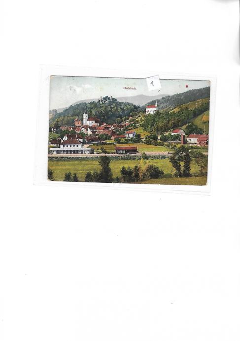 Stara razglednica Rogatca z železniško postajo