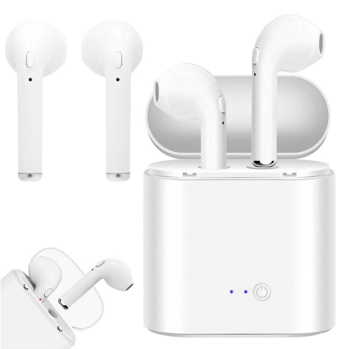 2v1 Bluetooth 5.0 brezžične bele slušalke in power bank